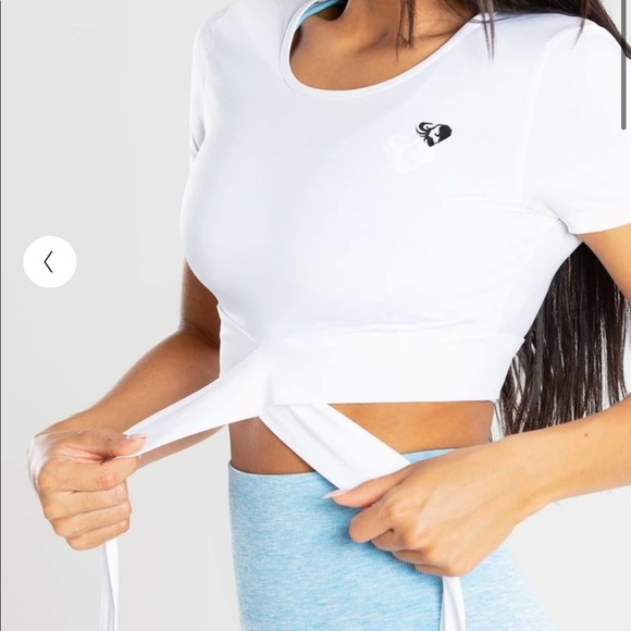 Women’s Best True Tie Crop Top | White | Size L - Picture 3 of 4
